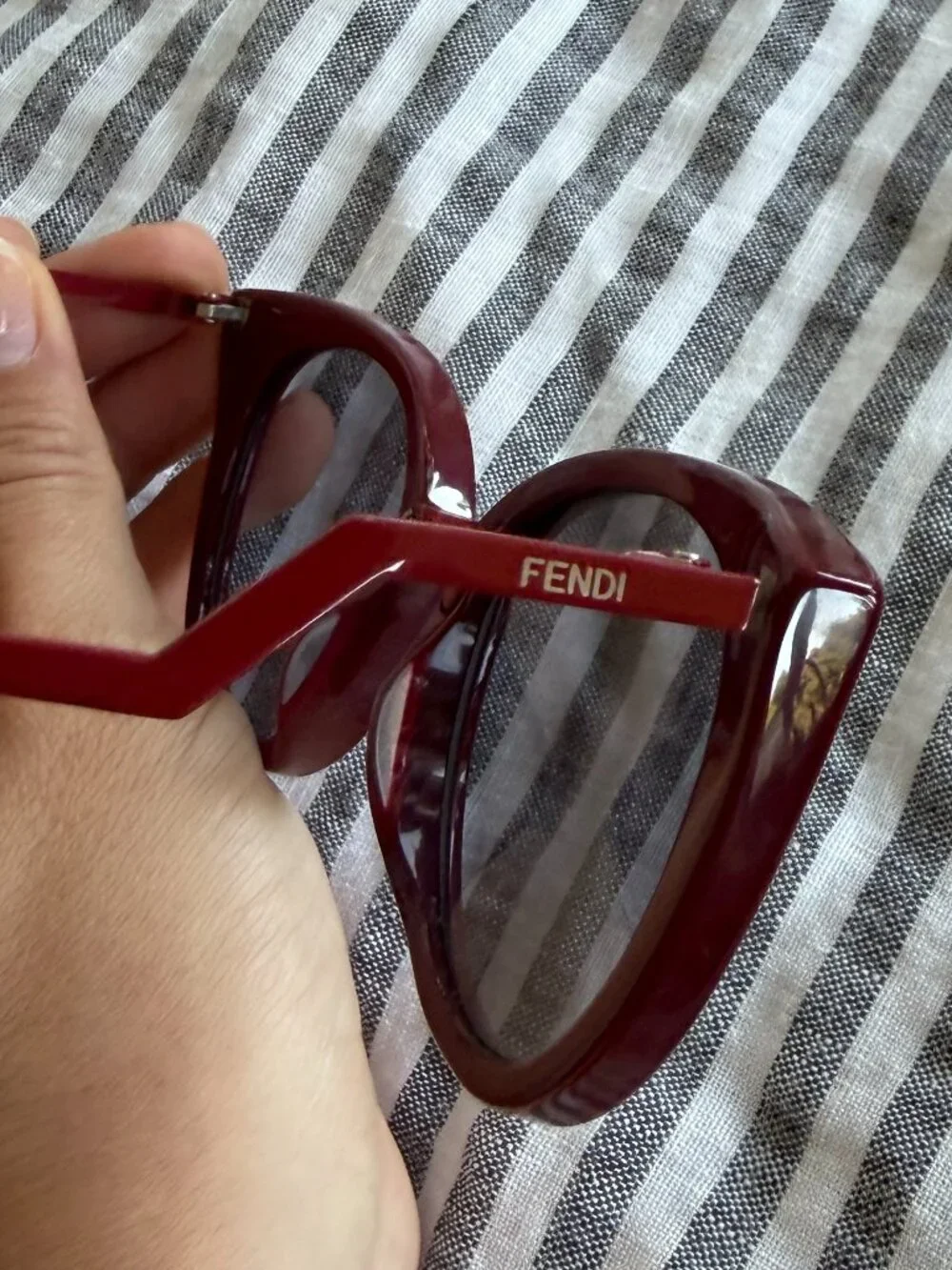 Burgundy & Blue Fendi Cat-Eye 